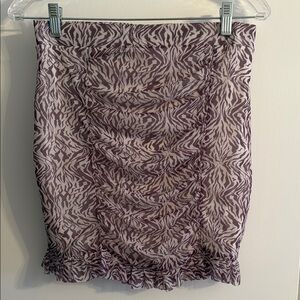 Free People Ruched Mini Skirt in Purple Zebra Mesh